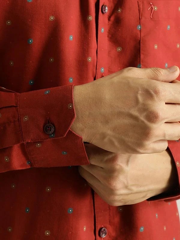 Indian Terrain Men All Over Print Red Shirt